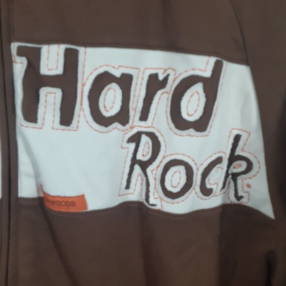 Hard Rock Cafe Track Jacket Adult Men's L Full Zip Embroidered Foxwoods - Picture 2 of 11